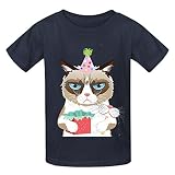Grumpy Cat Bct Boys' Crew Neck Print Shirts Grey