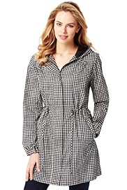 Shower Resistant Hooded Dogtooth Parka