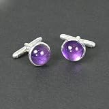 Franki Baker Amethyst and Silver Cufflinks