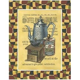 Coffee Grounds by Deborah Bookman. CANVAS with 1 1/2 inch bars. 11.00 inches width by 13.82 inches height. Highest Quality Art Poster Print