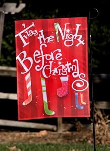 Twas the Night Before Christmas Silk Reflections Garden Size Flag