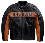 Harley-Davidson® Men’s Classic Leather Jacket. Midweight. Embroidered appliqué graphics. 98014-10VM