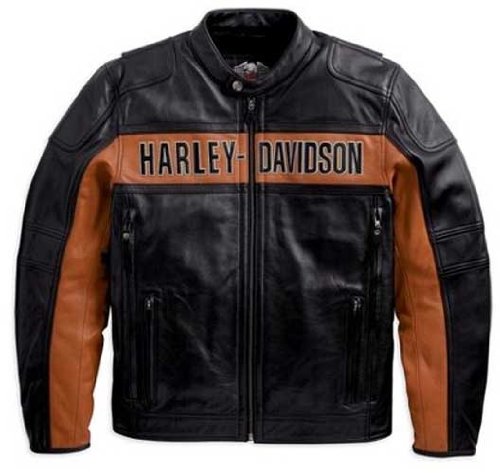 Harley-Davidson? Mens Classic Leather Jacket Midweight Embroidered appliqu? graphics 98014-10VM