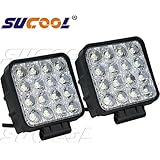 2pcs one pack 4 inch square 48w led work light off road flood lights truck lights 4x4 off road tractor jeep work lights fog lamp For Jeep Cabin/Boat/SUV/Truck/Car/ATV/Vehicles/automative/jeep/Marine 10-30V