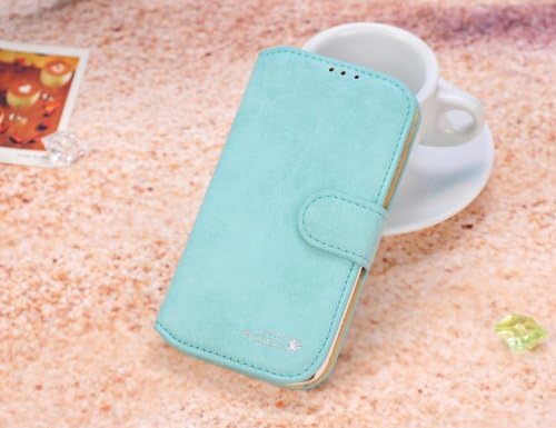 X1pc Korea Style Summer Series Lovely Candy Color Original Genuine Cowhide Leather Card Wallet Flip Stand Case Cover Pouch for Samsung Galaxy S4 I9500 Multi Color (mint)
