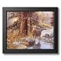 Buck Deer Doe Lake Animal Wildlife Cabin Lodge Picture Framed Art Print