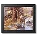 Buck Deer Doe Lake Animal Wildlife Cabin Lodge Picture Framed Art Print