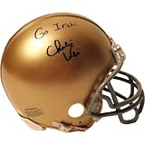 Charlie Weis Notre Dame Fighting Irish Autographed Mini Helmet with Go Irish Inscription