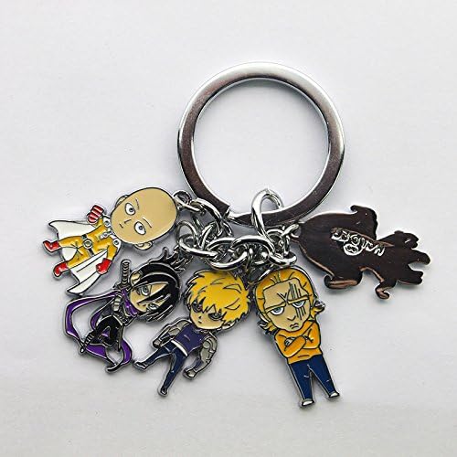 One Punch Man Saitama Suit Tatsumaki Cosplay Metal Prop Pendant Keyring Keychain