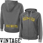 adidas George Mason Patriots Ladies Charcoal College Town Full Zip Vintage Hoody Sweatshirt
