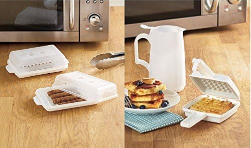 Kitchen Tools - Hearty Breakfast with Microwave Set - Sausage Makers, Waffle Maker, Syrup Dispenser - 3 Items in Set
