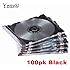 Yens 100blackcdslim 100 Slim Black CD Jewel Cases