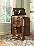 Powell Mayfair Cherry Jewelry Armoire 450-314 (Cherry) (43H x 16W x 24D)