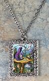 Alice in Wonderland - Alice with Caterpillar Pendant with Necklace