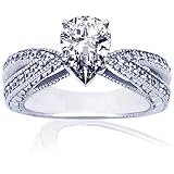 1.30 Ct Pear Shaped Diamond Engagement Ring SI2-F EGL