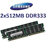 Produkt-Bild: 1GB DUAL CHANNEL KIT: SAMSUNG original 2x 512 MB 184 pin DDR-333 (333Mhz, PC-2700, CL2.5) DIMM 32Mx8 double side f&uuml;r PC's - 100% kompatibel zu 266Mhz PC-2100