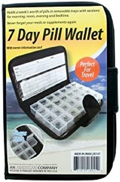 7 Day Pill Wallet-2 Pill Cuters-Pill Bottle Magnifier-Bundle (4-Pieces)