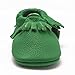 SAYOYO Baby Green Tassels Soft Sole Leather Infant Toddler Prewalker Shoes (6-12 Months, Green)