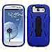 niceEshop Dark Blue/Black Armor Combo Silicone Hybrid Hard Case Cover with Kickstand for the New Samsung Galaxy S3 i9300