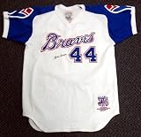 Hank Aaron Autographed/Hand Signed Braves Mitchell & Ness Jersey PSA/DNA #L62906