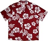 Old School Hibiscus Men's Hawaiian Aloha Cotton Shirt
