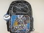 Batman Dark Knight Black Bat Backpack with Shiny Image of Flying Batman & Batmobile