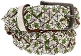 Leather Island Men's Argyle Embroidered Braided Belt
