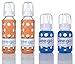 Lifefactory BPA-Free Glass Baby Bottles w/ Silicone Sleeve-4 Pack (9 oz.+4 oz. Orange & Ocean)