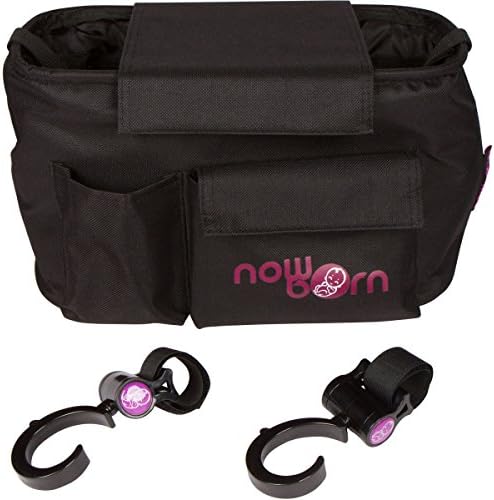Stroller Organizer Bag Plus Hooks Included - Universal Accessory with Adjustable Strap