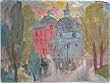 Roman Afternoon 1950's Fauvist Landscape Oil Painting Notable Carmel Artist Victor Di Gesu 1914-1988