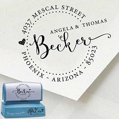 Custom Return Address Stamp - Personalized Bride and Groom Family Address Self-inking Stamp 1162d