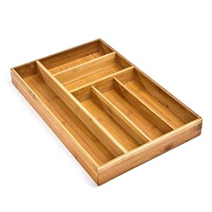 Seville Classics Bmb17033 18-Inch by 11.8-Inch by 2-Inch Large Bamboo Utensil Tray