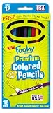 Foohy 5012 Foohy Colored Woodcase Pencils, 12 Assorted Colors/Set, Carton of 48 sets