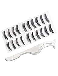 Beauty: High Quality Professional Glamour Beauty Set Kit of Extensions Eye Lashes Applicator Clip Makeup Tool And Black Classic False Fake Eyelashes By VAGA? - VAGA
