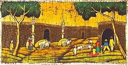 Decorative Folk Art Batik Paintings Wax on Cloth 46 x 23 inches (nbatik122)