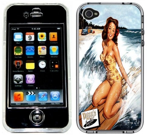 Pin-Up Girl Vintage Handmade iPhone 4 4S Full Hard Plastic Case