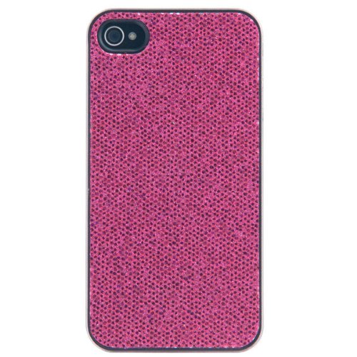 Cellular Line Glitter Schutzh&uuml;lle mit Display-Schutzfolie und Mikrofasertuch f&uuml;r Apple iPhone 4 pink