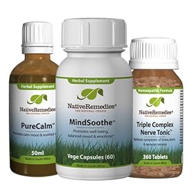 Click here to buy Native Remedies Triple Complex Nerve Tonic, MindSoothe and PureCalm by Native Remedies.