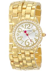 Betsey Johnson Womens BJ00287-02 Analog Display Quartz Gold Watch