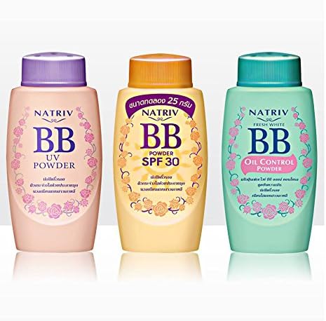 Natriv BB: UV Powder + SPF30 + Oil Control Powder Pack of 3 x 25 g.(3x0.88 oz)