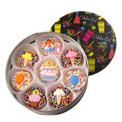 Childrens Toyshop  Gourmet Food : Good Fortunes® Birthday Tin of 16 Chocolate Oreos - Dark/ White Chocolate