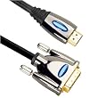 (6.5 Feet) 2M HDMI TO DVI Cable Zinc Alloy Shell Black Nickel-Plated Magnetic Shield with 24K Gold-plated Connector (1 Year Warranty)