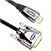(6.5 Feet) 2M HDMI TO DVI Cable Zinc Alloy Shell Black Nickel-Plated Magnetic Shield with 24K Gold-plated Connector (1 Year Warranty)