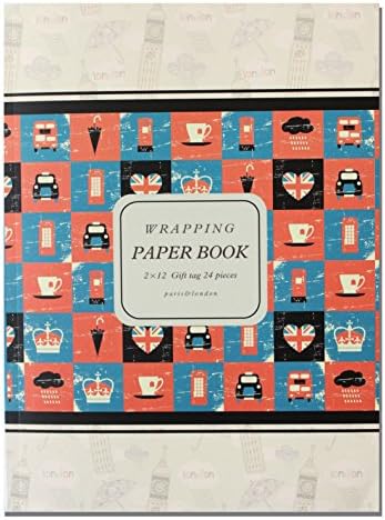 PAPTEL All Occasion Gift Wrap Wrapping Paper - Wrapping Paper Book - 18" x 12" - 24 Pages (London Paris)