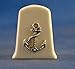 Porcelain China Collectable Thimble -- Antique Silver Anchor with Free Gift Box