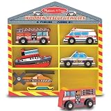 Melissa & Doug Deluxe Wooden Rescue Vehicles Set