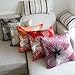 Flocking Dandelion Red White Black Throw Pillow Case Decor Cushion Covers Square 1818 Inch Cotton Blend