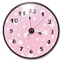 Trend Lab Pink/Brown Clock Pink Dot, Brown Number and Border
