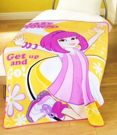 Lazy Town Stephanie Fleece Blanket / Throw Blanket Official Licenced Product ( Layz Town ) Plastic Zipable Bag