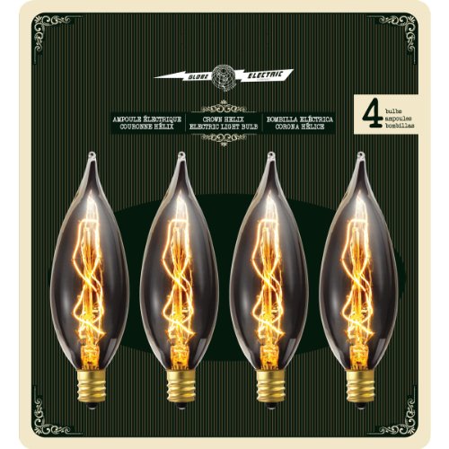 Globe Electric 25W Vintage Edison B10 Flame Tip Incandescent Filament